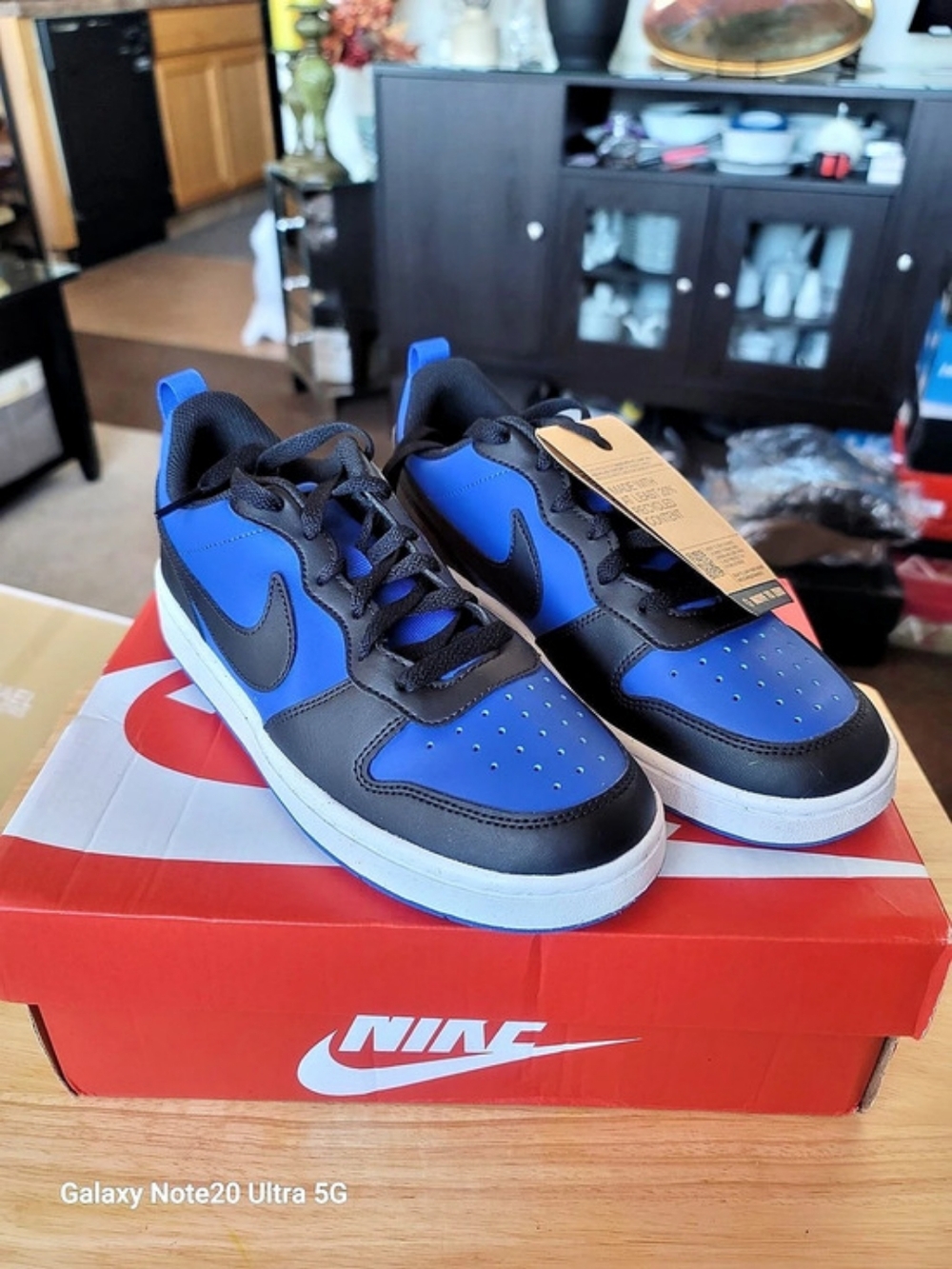 Nike Court Borough Low 2 Blue & Black Sneakers Girls US 5.5Y NWT